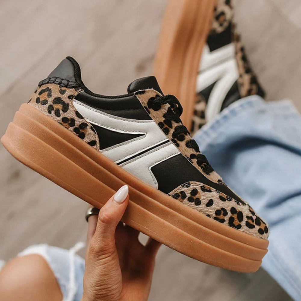 Leopard Print Platform Sneakers